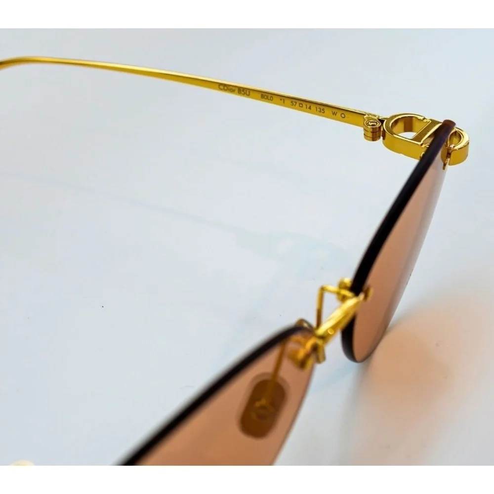 NWT Christian Dior CD40196U-10Z-59 Gold Dh 59mm Sunglasses